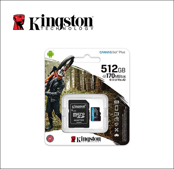 Kingston Canvas Go! Plus Flash memory card - 512 GB - A2 / Video Class V30 / UHS-I U3 / Class10 - microSDXC UHS-I 
