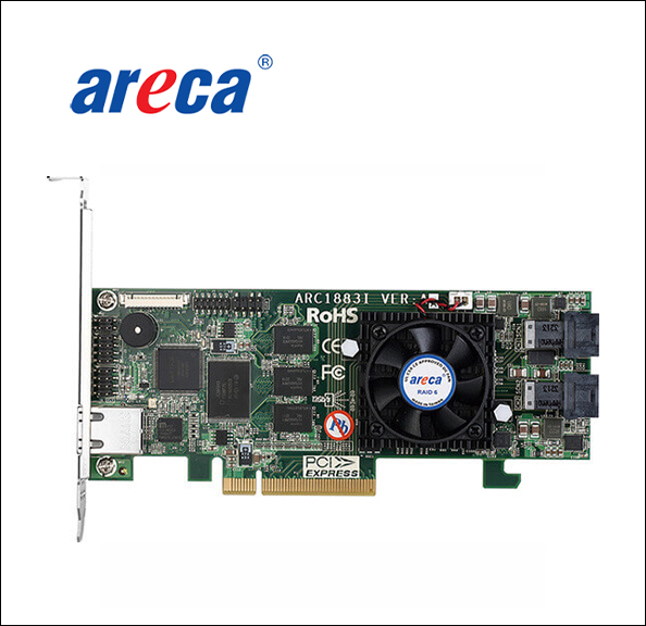 Areca ARC-1883i Storage controller (RAID) - 2 Channel - SATA 6Gb/s / SAS 12Gb/s low profile - 12 Gbit/s - RAID 0, 1, 3, 5, 6, 10, 30, 50, JBOD, 1E, 60 - PCIe 3.0 x8 