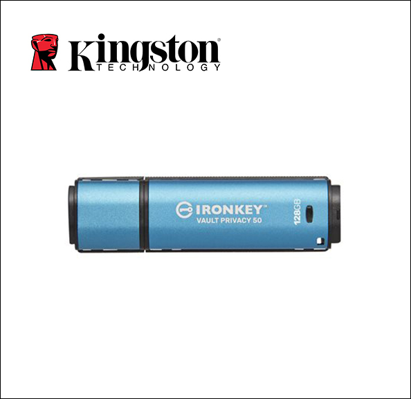 Kingston IronKey Vault Privacy 50 Series USB flash drive - encrypted - 128 GB - USB 3.2 Gen 1 - TAA Compliant 