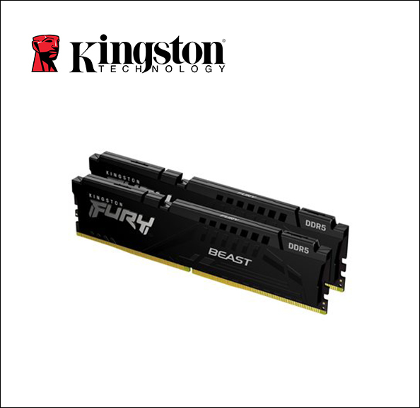 Kingston FURY Beast DDR5 - kit - 16 GB: 2 x 8 GB - DIMM 288-pin - 6000 MHz / PC5-48000 - CL40 - 1.35 V - unbuffered - on-die ECC 