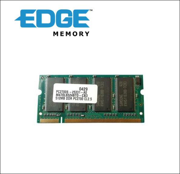 EDGE DDR - module - 512 MB - SO-DIMM 200-pin - 333 MHz / PC2700 - unbuffered - non-ECC - for Xerox Phaser 8550DP, 8550DT, 8550DX 