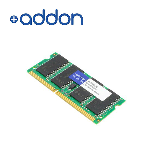 AddOn 2GB DDR2-667MHz SODIMM for Dell A0643480 DDR2 - module - 2 GB - SO-DIMM 200-pin - 667 MHz / PC2-5300 - CL5 - 1.8 V - unbuffered - non-ECC - for Dell Latitude D620, D620 BURNER, D620 Essential Plus 