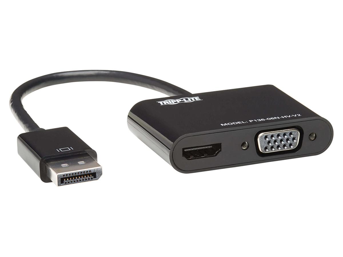 TRIPP LITE DisplayPort to HDMI VGA Adapter Converter 4K x 2K @ 24/30Hz DP to HDMI VGA DPort 1.2 - video converter - black 